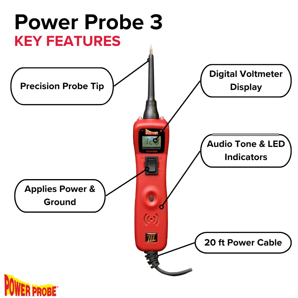 Power Probe 3 controls — rocker power switch and LCD display