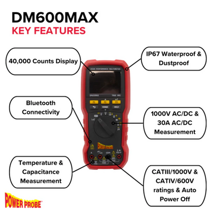 Power Probe DM600MAX True RMS Automotive Multimeter