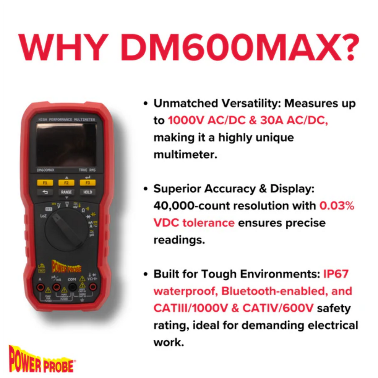 Power Probe DM600MAX True RMS Automotive Multimeter