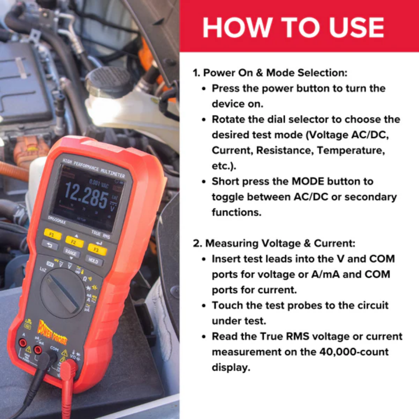 Power Probe DM600MAX True RMS Automotive Multimeter