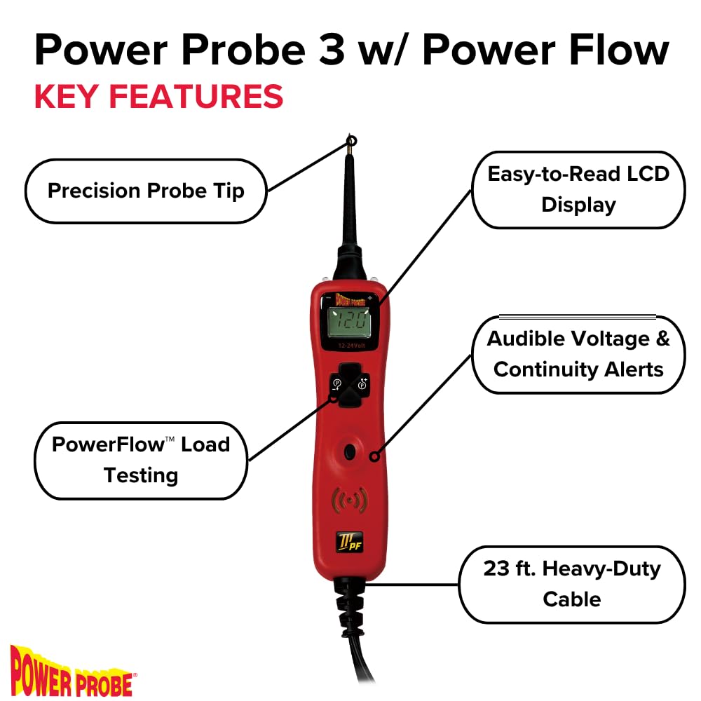 Power Probe 3 PowerFlow PP3PFRED Circuit Tester