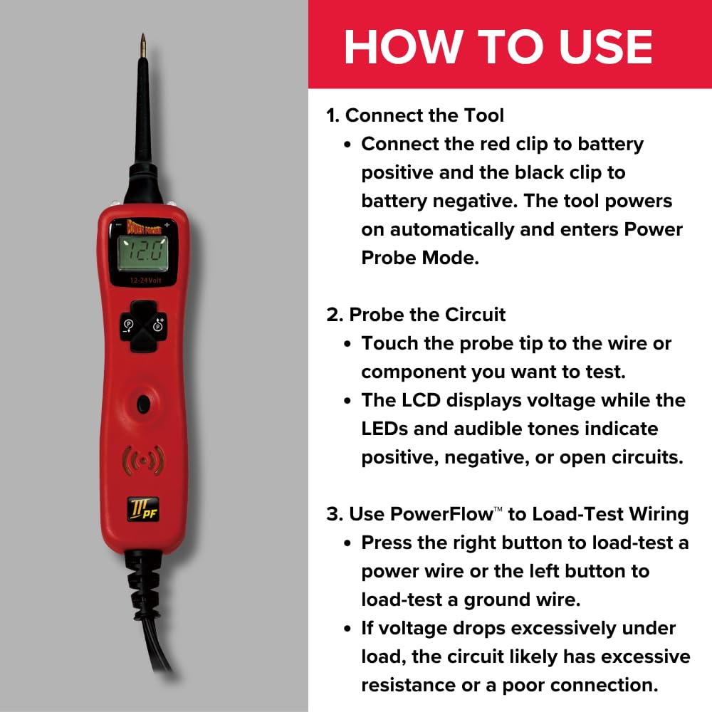 Power Probe 3 PowerFlow PP3PFRED Circuit Tester