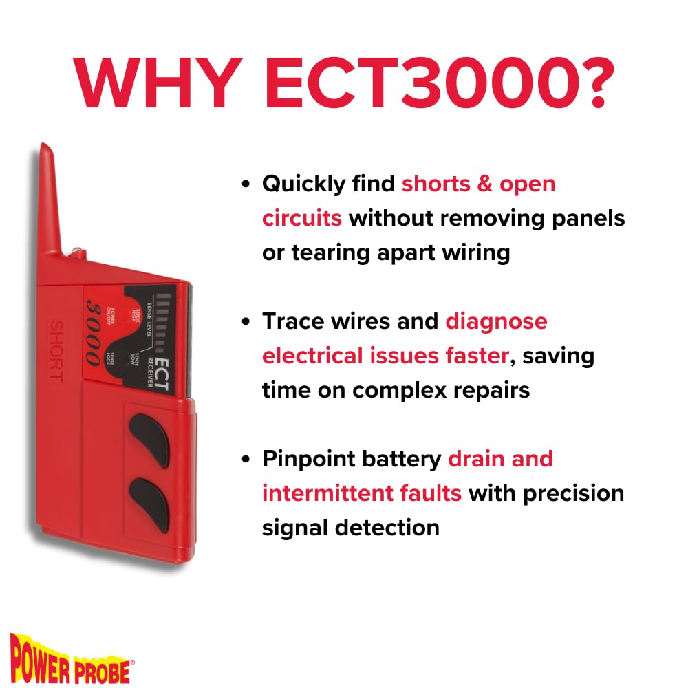PPECT3000 receiver tracing a circuit with sensitivity LEDs