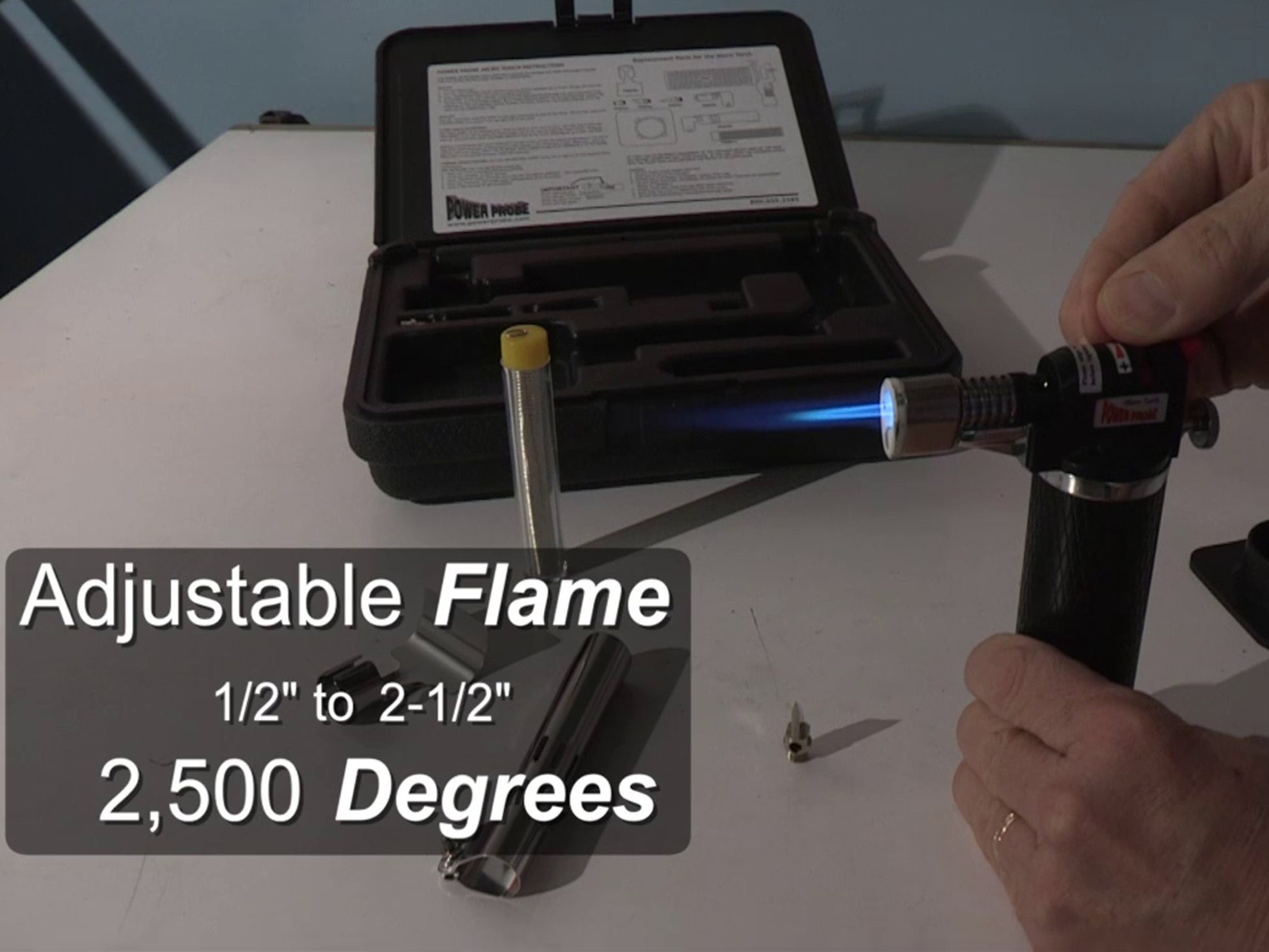 Power Probe Micro Torch hard case with torch and accessories