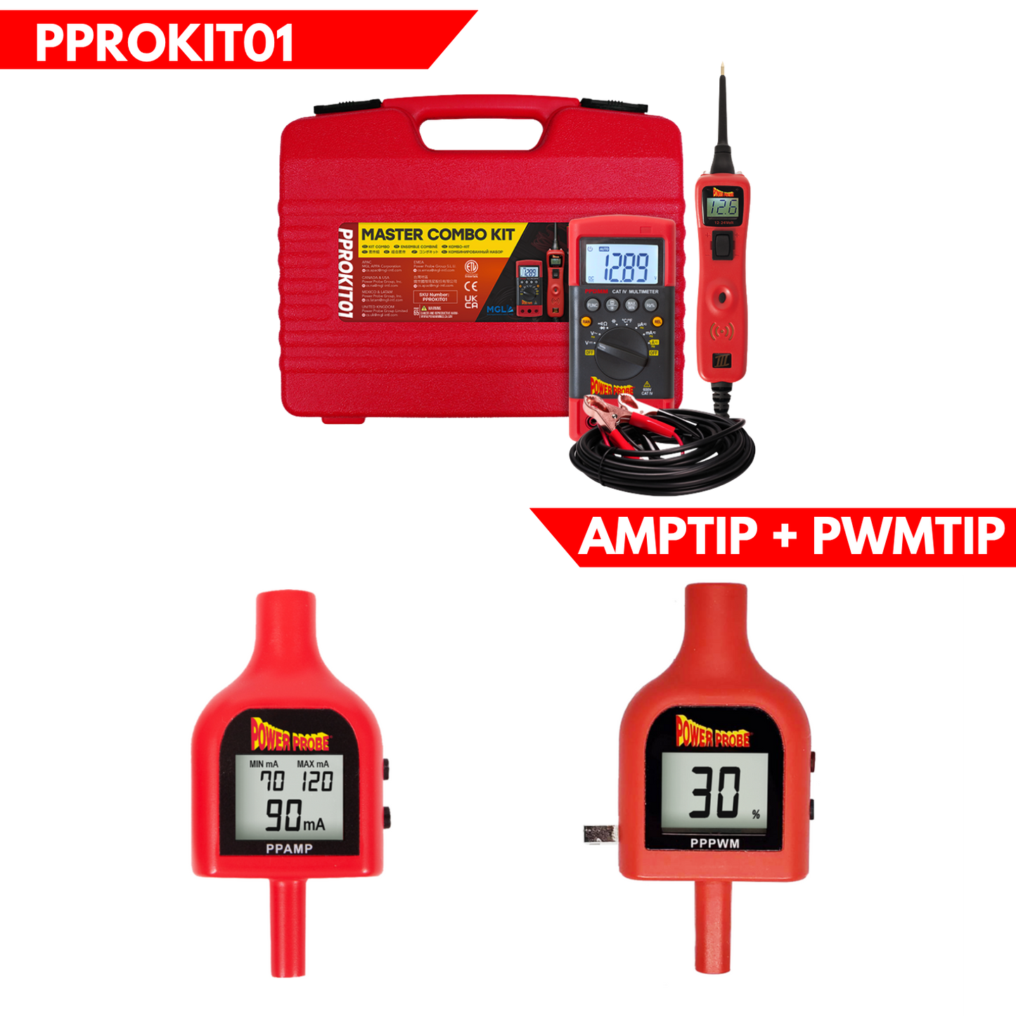 Power Probe Complete Diagnostic Bundle – PPROKIT01, PPAMPTIP & PPPWMTIP