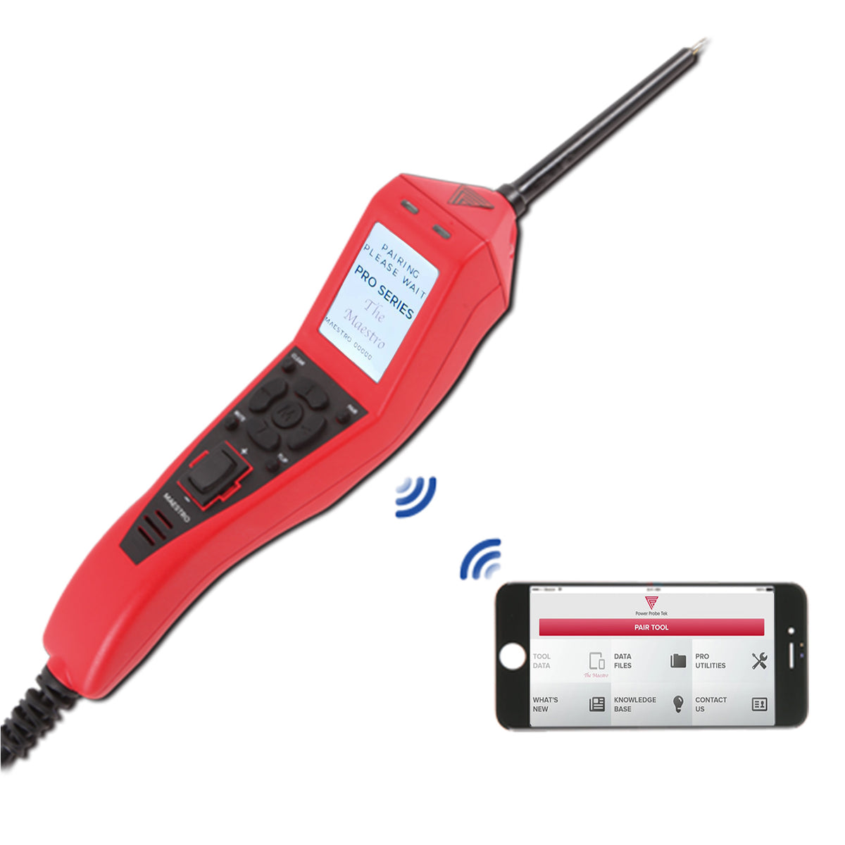 Power Probe Maestro showing scope-like Trace waveform on screen