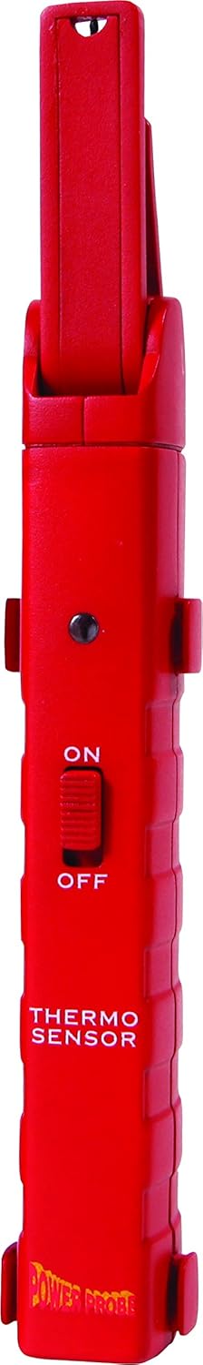 Power Probe TEMPPROBE wireless remote temperature probe, side view showing ON/OFF switch and clip