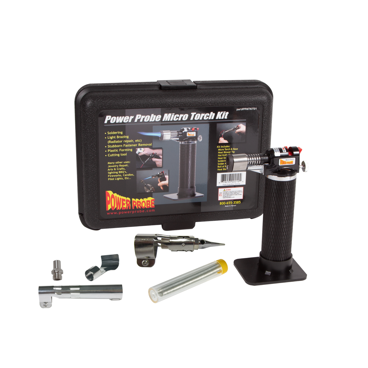 Power Probe PPMTKIT01 Mini Butane Torch Complete Kit for Automotive Soldering